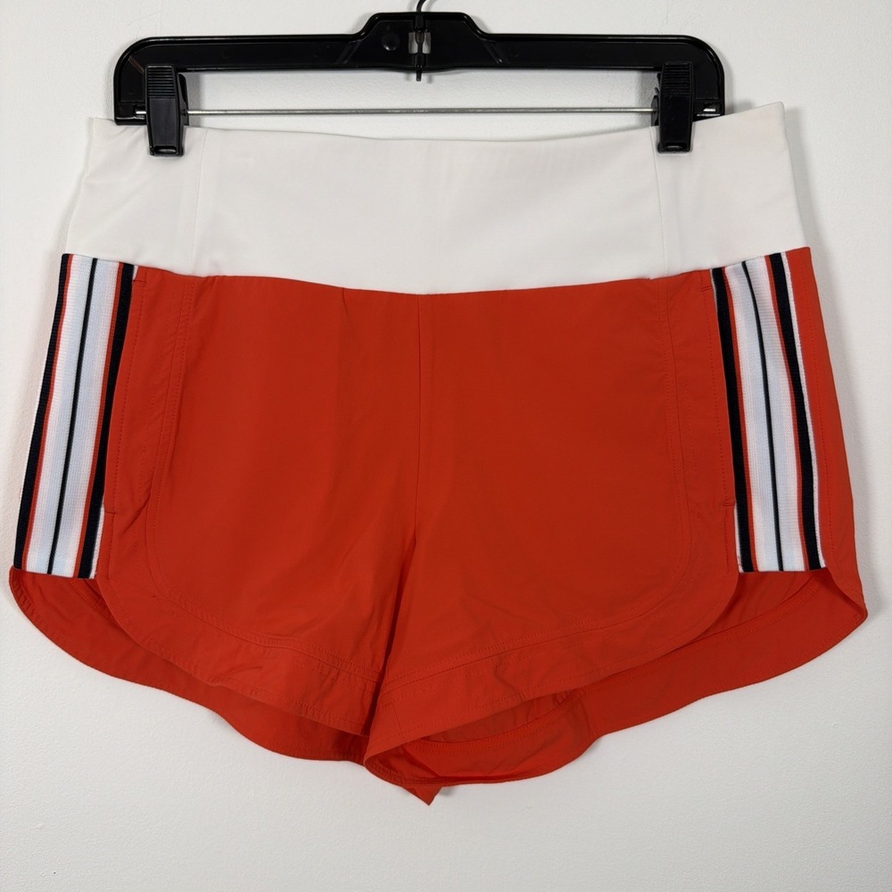 Athleta Ascender Short Athletic Gym 10 Torch Red‎ White Colorful Hiking Pockets